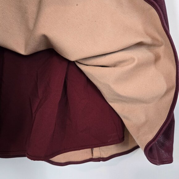 Amanda Uprichard Red Faux Leather Maisie Mini Dress Puff Sleeves Women's Medium - Picture 6 of 11